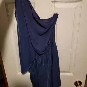 One-Sleeve Navy Shorts Romper (M)